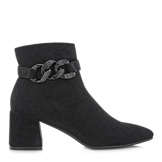 EXE M4943-C6866 Block Heeled Ankle Boots w Strap