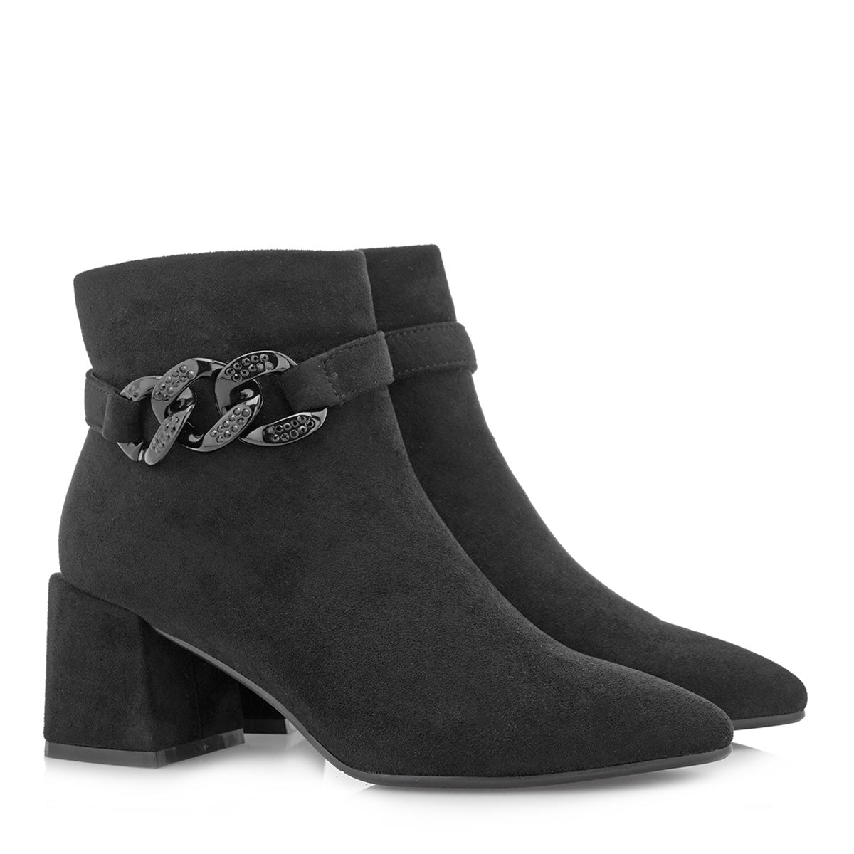 EXE M4943-C6866 Block Heeled Ankle Boots w Strap