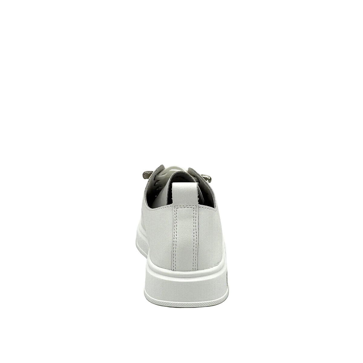 BONAVI Paros white leather sneakers for women with clean lace-up design and flexible sole