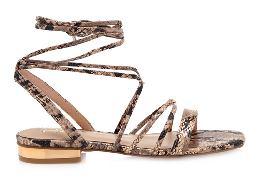 EXE AMELIA NUDE PINK GOLD FLAT SANDALS