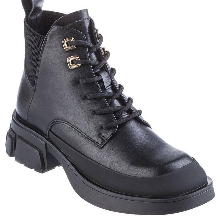 BONAVI 32W7-7 Rubber Tipped Lace Ankle Boots