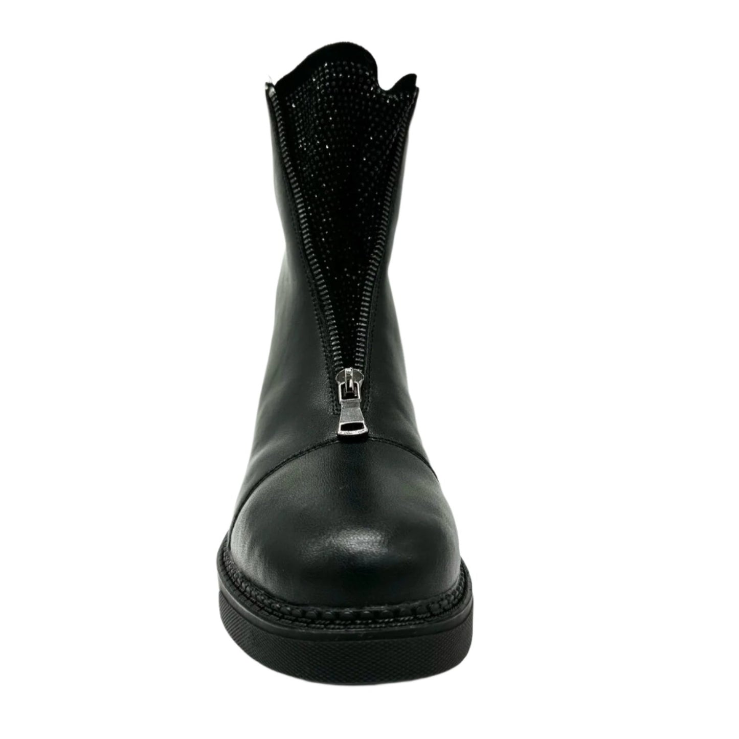 BONAVI 1W27-23 Zip Up Stone Ankle Boots