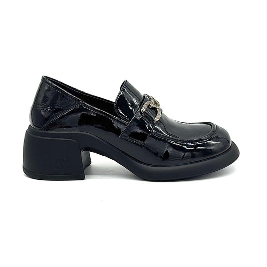 BONAVI 25-TZE7-3 Patent Leather Block Heel Loafer