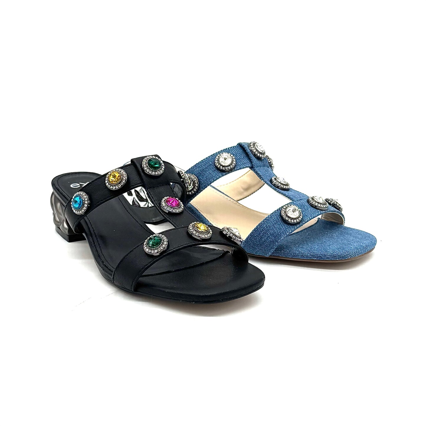 EXE KATY-414 Slide Sandal Low Block Heel