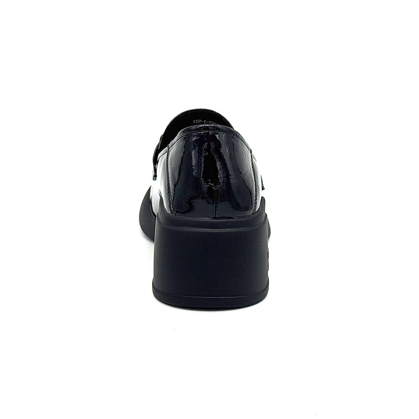 BONAVI 25-TZE7-3 Patent Leather Block Heel Loafer