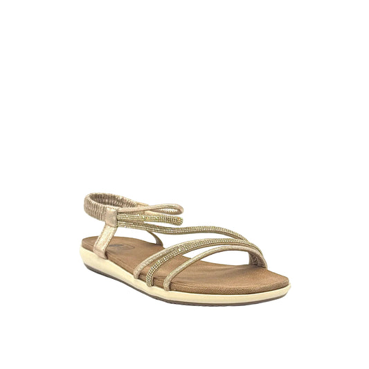 Mastic Soul Alina Rhinestone Strappy Flat Sandal