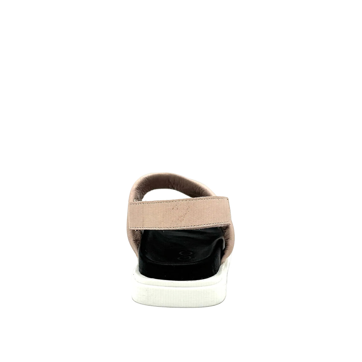 MAGO 175-7010 genuine leather sport sandal in beige with adjustable strap and lug sole, rear view