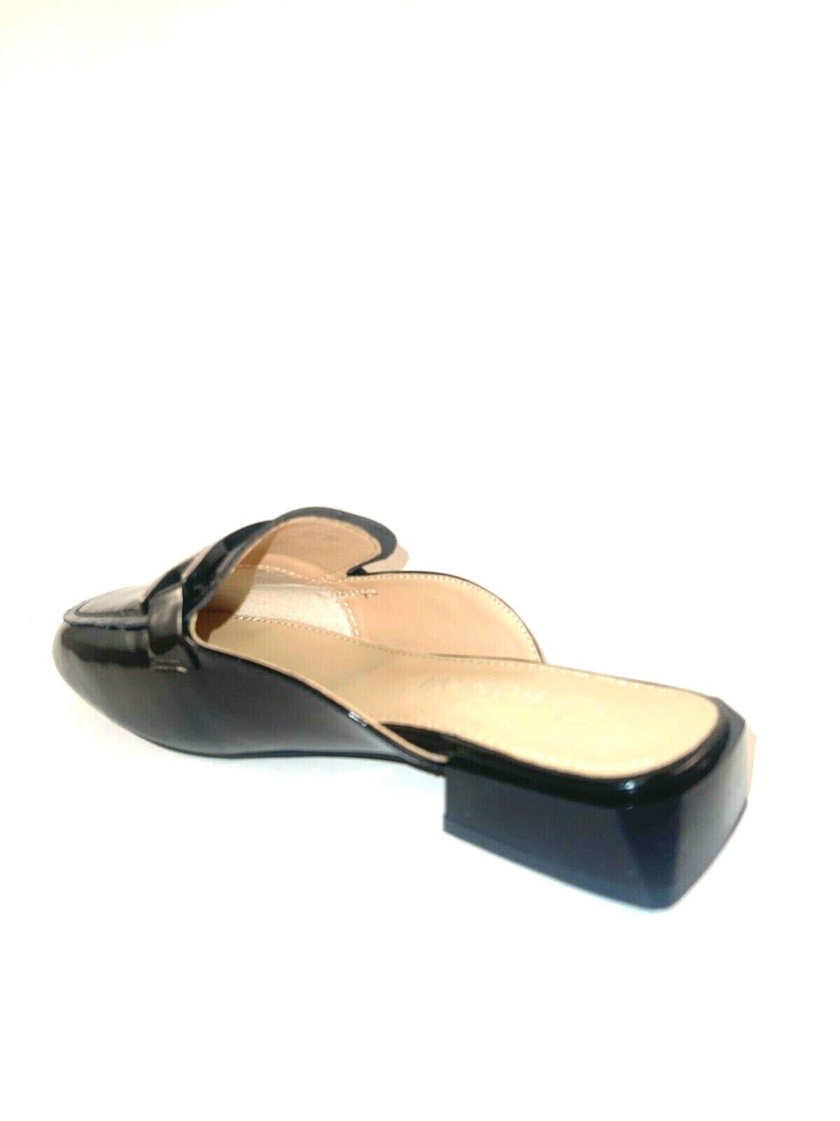 BONAVI 21V17-1 Flat Patent Leather Mule
