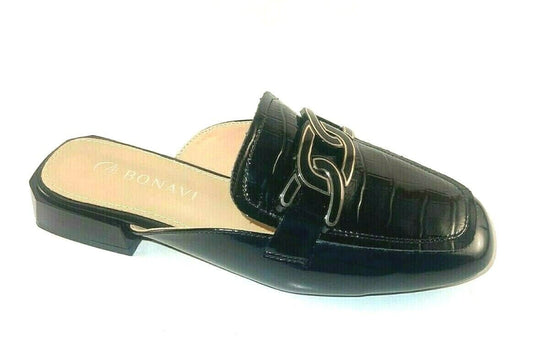 BONAVI 21V17-1 Flat Patent Leather Mule