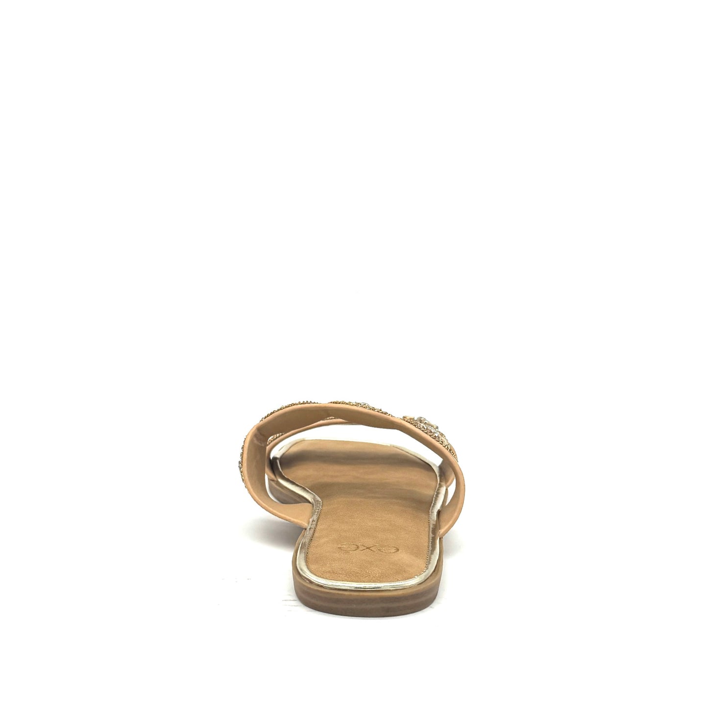 EXE A20 Double-Strap Jewel Medallion Slide Sandal