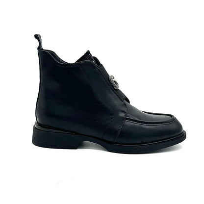 Bonavi 25-DBE18-106 – Black Buckle Detail Leather Boot