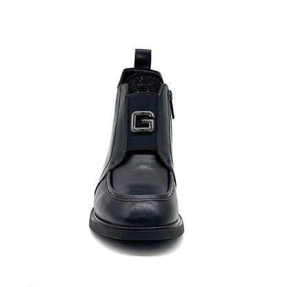 Bonavi 25-DBE18-106 – Black Buckle Detail Leather Boot
