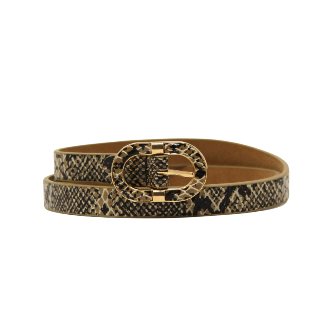 German Fuentes 47 Leather Snake Print Belts