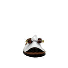 BONAVI Flora white leather slide sandals for women with flexible rubber sole