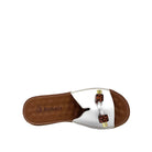 BONAVI Flora white leather slide sandals for women with flexible rubber sole