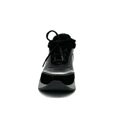 42-ZBE17-42 Leather & Suede Sneaker w/ Fur