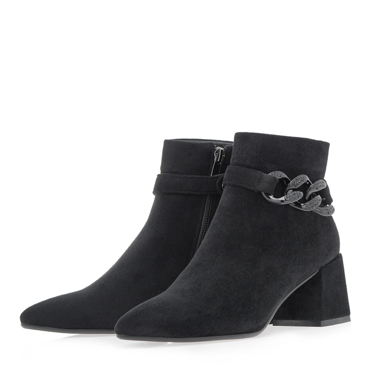 EXE M4943-C6866 Block Heeled Ankle Boots w Strap