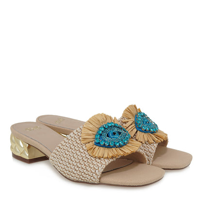 EXE KATY-424 RAFFIA EVIL EYE  SANDAL
