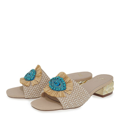 EXE KATY-424 RAFFIA EVIL EYE  SANDAL