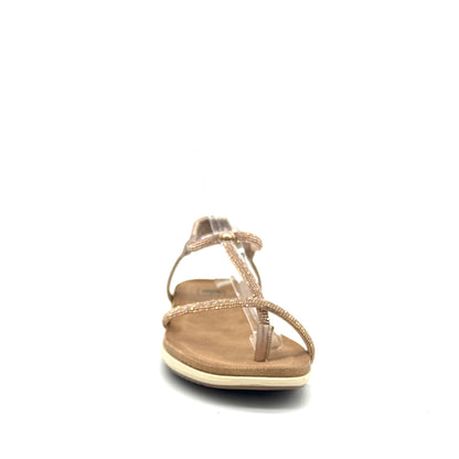 Mastic Soul Viva Rhinestone Strappy Flat Sandal