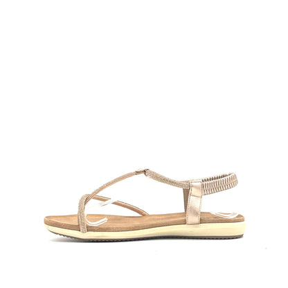 Mastic Soul Viva Rhinestone Strappy Flat Sandal