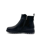 Bonavi 26-ZBU9-18 black leather wedge ankle boot, inside profile with zip closure