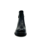 Bonavi 32R9-9 black leather ankle boot, front view with rounded toe