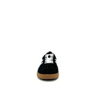 BONAVI Aiden suede leather retro stripe sneaker in black with white side stripes and gum sole