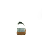 BONAVI Aiden suede leather retro stripe sneaker in sage green with white side stripes and gum sole