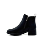 BONAVI Billie genuine leather and suede ankle boot in black with side zip closure, inner side view
