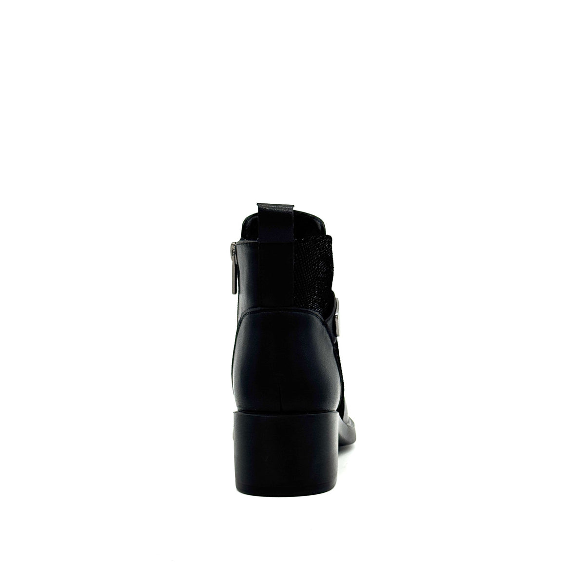 BONAVI Billie genuine leather and suede ankle boot in black, rear view