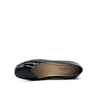 BONAVI Camille genuine leather pointed toe flat in black with high-shine finish and mirrored block heel, insole view