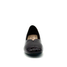 BONAVI Camille genuine leather pointed toe flat in burgundy with high-shine finish and mirrored block heel, front view
