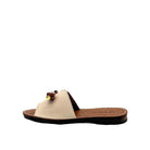 BONAVI Flora beige leather slide sandals for women with flexible rubber sole