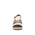 BONAVI Icon beige leather comfort sandals for women with breathable perforated design and cushioned footbed