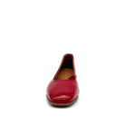 BONAVI Jasmine genuine leather almond toe flat in red with high-shine patent finish and low wedge heel