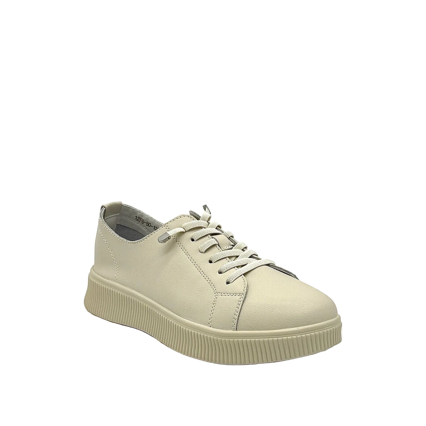 BONAVI Katie beige leather sneakers for women with minimalist design and lightweight sole