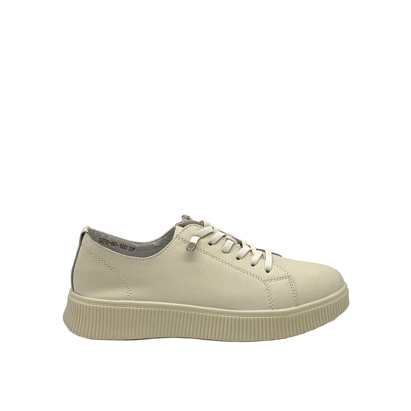 BONAVI Katie taupe leather sneakers for women with minimalist design and lightweight sole