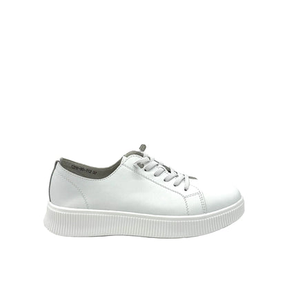 BONAVI Katie white leather sneakers for women with minimalist design and lightweight sole