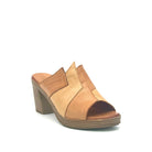 BONAVI Maria genuine leather block heel mule sandal in tan