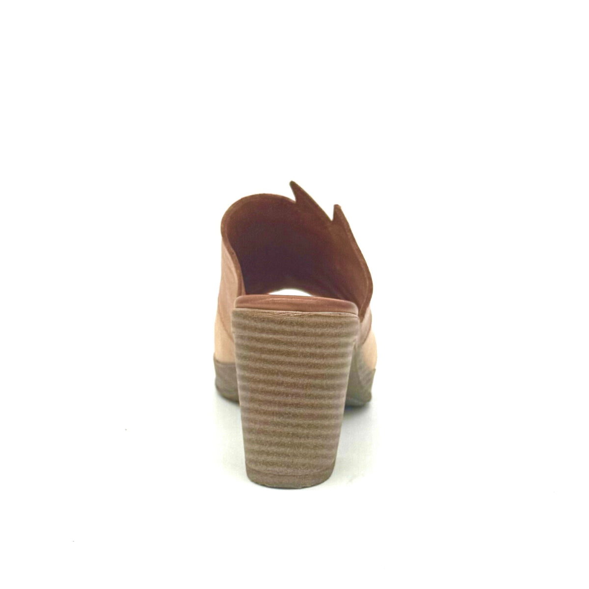 BONAVI Maria genuine leather block heel mule sandal in tan