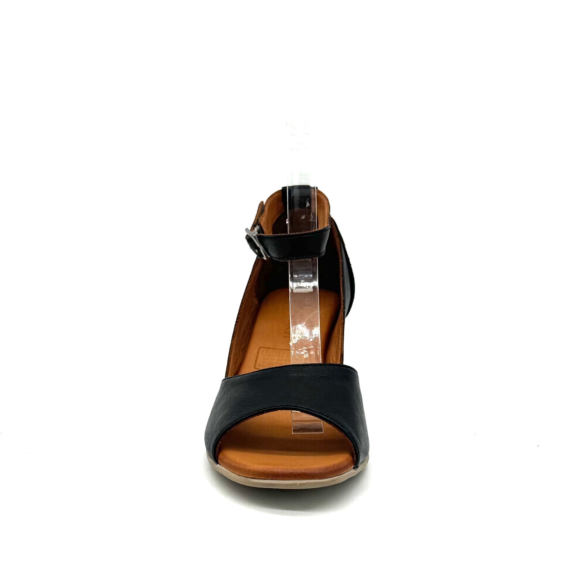 BONAVI Mariana Genuine Leather Ankle Strap Block Heel Sandal