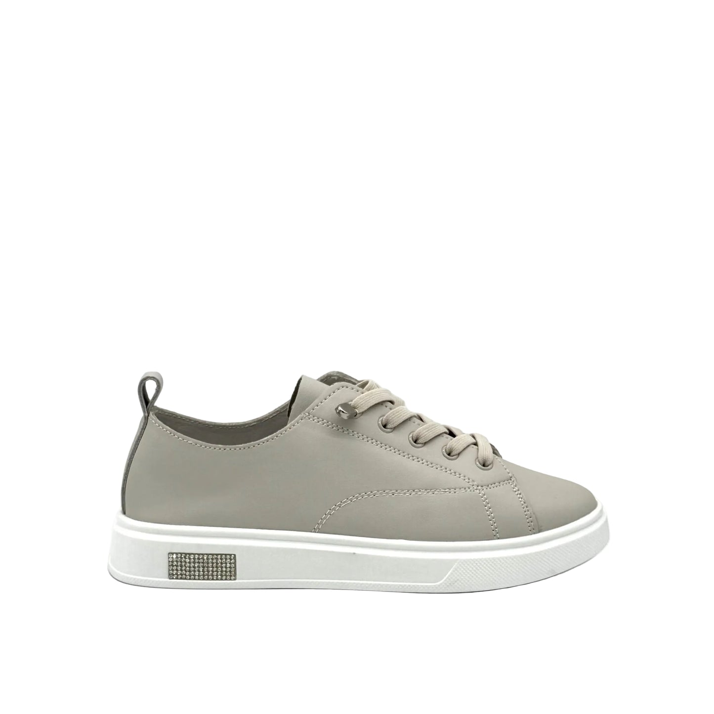 BONAVI Paros taupe leather sneakers for women with minimalist design and lightweight sole