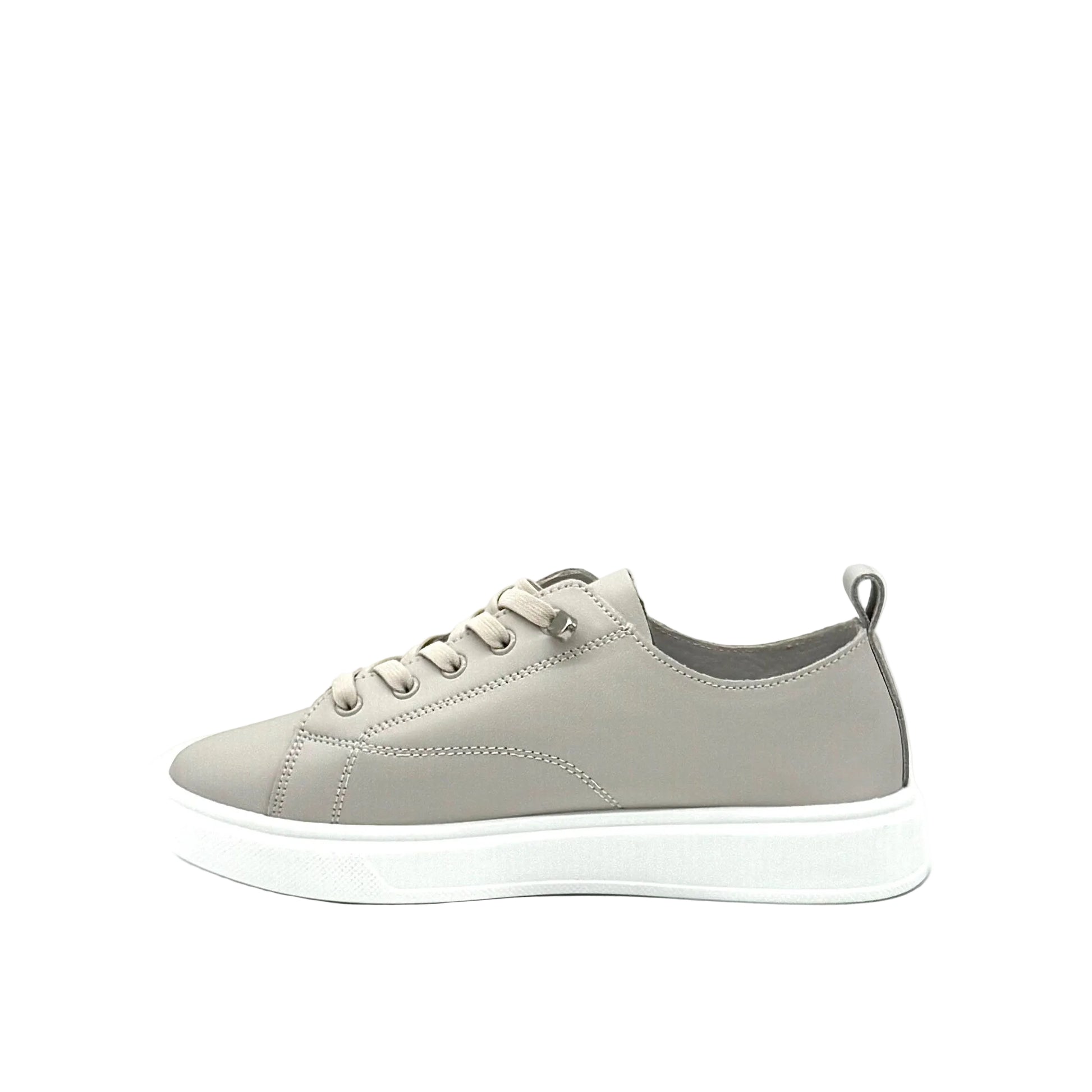 BONAVI Paros taupe leather sneakers for women with minimalist design and lightweight sole