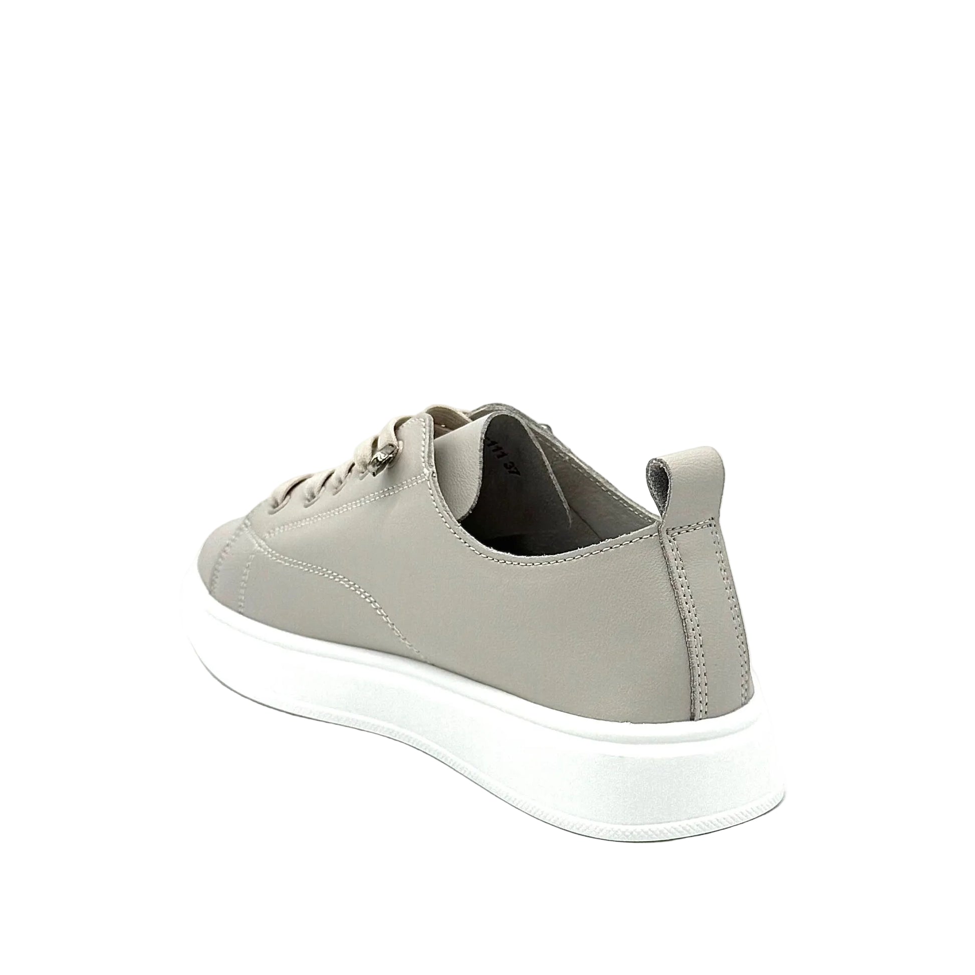 BONAVI Paros taupe leather sneakers for women with minimalist design and lightweight sole