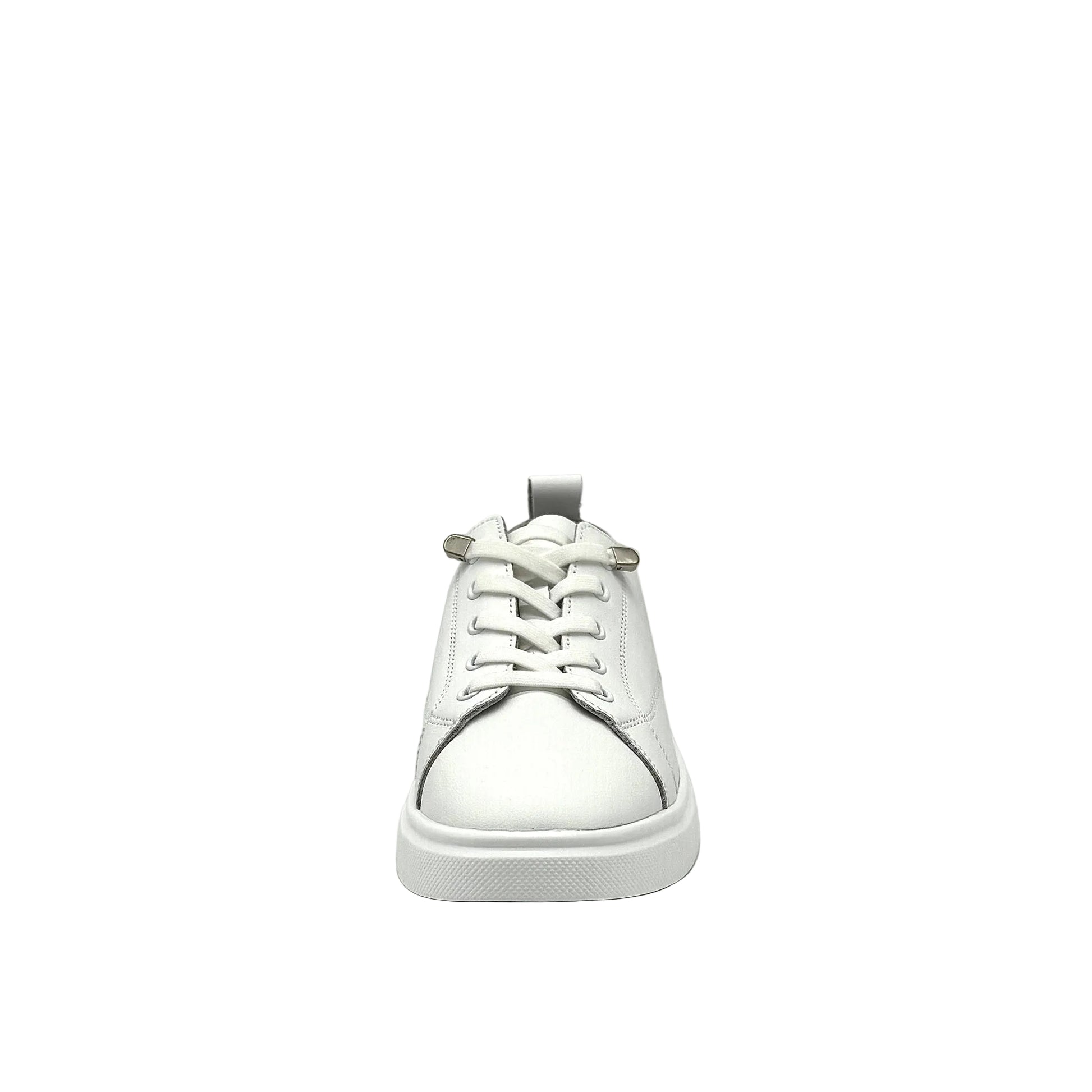 BONAVI Paros white leather sneakers for women with clean lace-up design and flexible sole