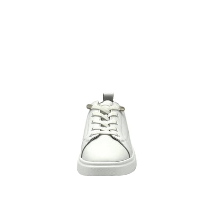 BONAVI Paros white leather sneakers for women with clean lace-up design and flexible sole