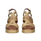 EXE Havana 077 rope platform heels for women with block heel and ankle strap in bronze