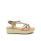 EXE Mira-H20 rose gold rhinestone strappy platform sandals for women with lightweight design and cushioned sole