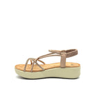 EXE Mira-H20 rose gold rhinestone strappy platform sandals for women with lightweight design and cushioned sole